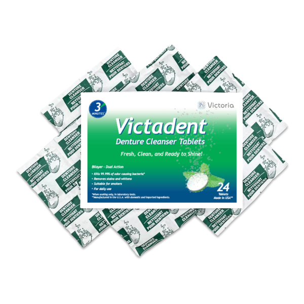 Victadent Premium Cleanser Tablets (24 Count) for Dentures, Retainers & Mouth Guards