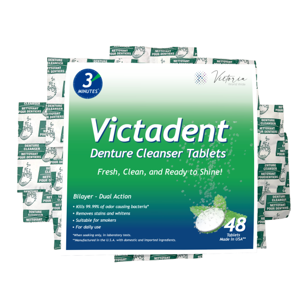 Victadent Advanced Cleanser Tablets for Dentures, Retainers & Mouth Guards (48 Count)